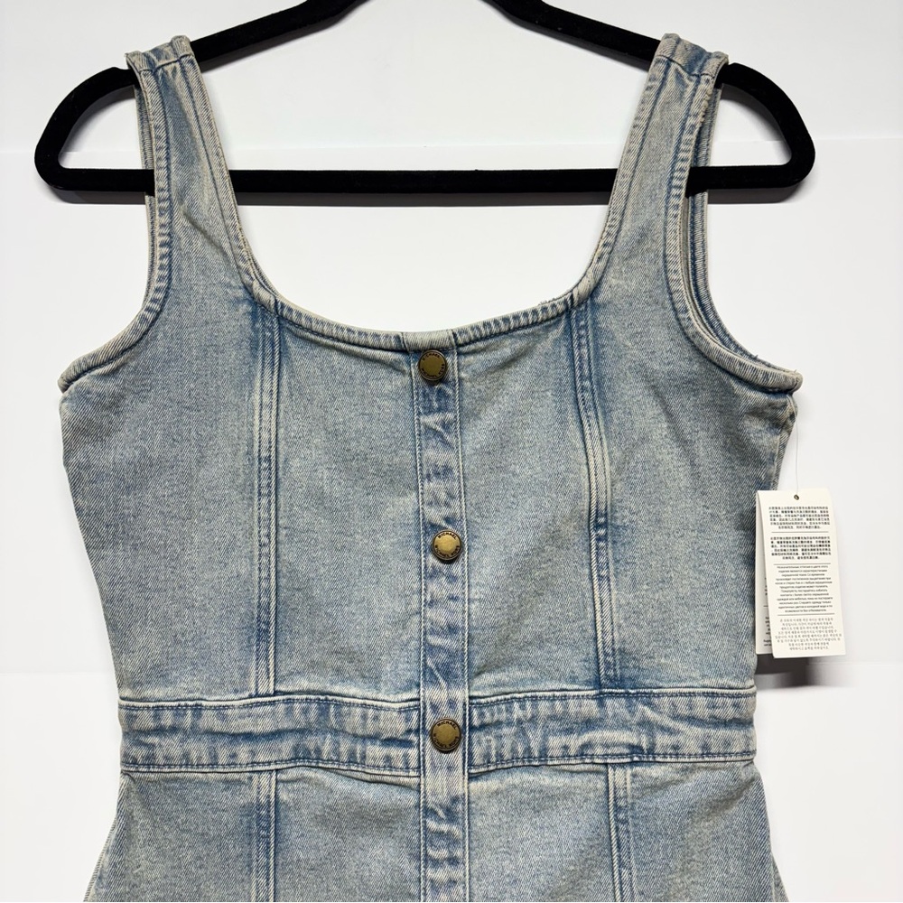 Michael Kors Women’s Button- Down Blue Denim Mini Dress - Picture 6 of 13